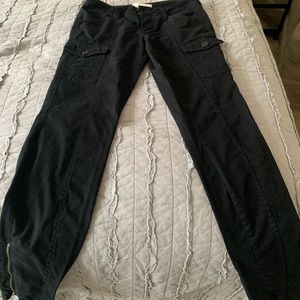 Black skinny cargo pants